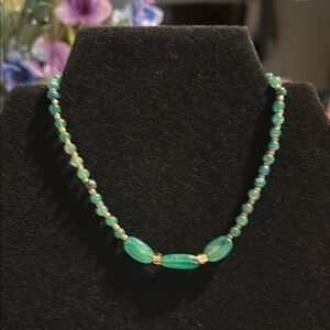 Elegant Green Beaded Kids Necklace
